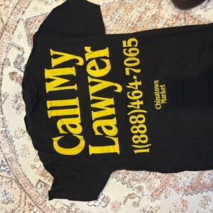 Arket Black Tee with Yellow Print